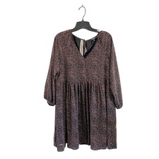 Madewell Crinkle Georgette V-Neck Babydoll Dress in Brushed Texture Size M