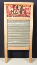 Vintage 'DUBL HANDI' Washboard Co Columbus Ohio Travel Wash Board 8 1/2" x 18"