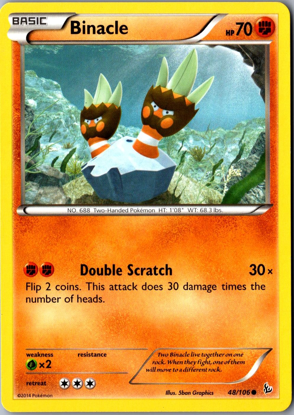 Binacle 48/106 Common XY Flashfire LP Pokemon Card
