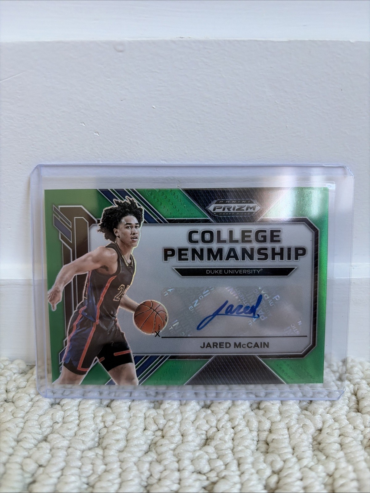 2023-24 Panini Prizm Draft Picks - College Jared McCain Green Prizm (AU, RC)