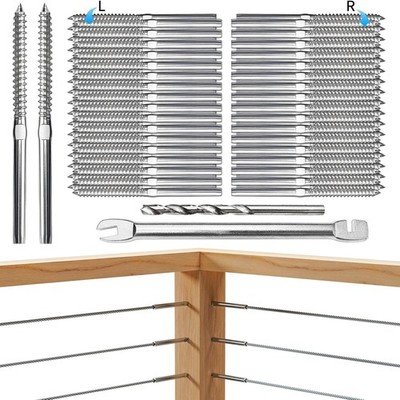 Swage Lag Screws for Cable Railing - 80 Pack T316 Stainless Steel Left and Right