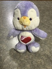 Vintage Care Bears Cousin Cozy Heart Penguin, Stuffed Animal 1980s collectible 