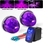 2x LED Watermelon Lights Purple with 7 Pin Rocker Switch for Truck Trailer Van