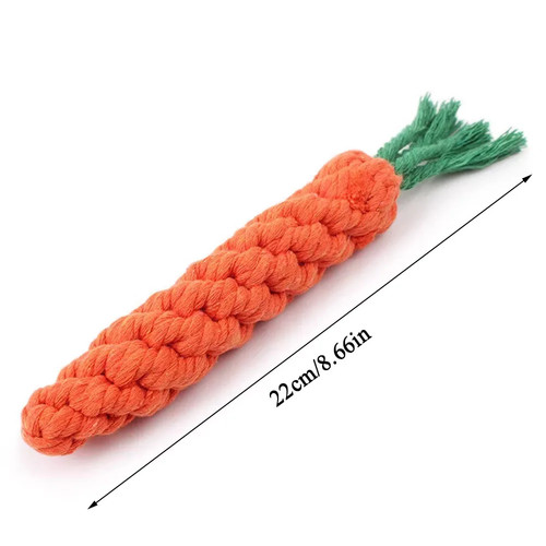 1 pezzo corda morso cane carota animali domestici cani giocattoli sicuro durevole morso intrecciato cane masticazione - Foto 6 di 31