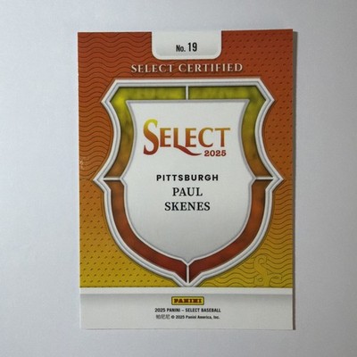 2025 Panini Select Baseball Select Certified 19 Paul Skenes