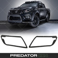 HEADLIGHT COVER BLACK PLASTIC TRIM GUARD FOR NISSAN NAVARA NP300 2014-20
