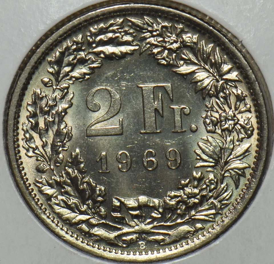 Suiza 1969 2 francos BU 297487 envío combinado Foto 2 de 2