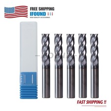 5X NEW 4 Flute Solid Carbide 3/16" x 5/8" x 2" Long End Mill - AlTiN Coated