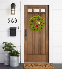 Christmas Wreath for Front Door Grinch Wreath Cartoon Green Monster Wreath