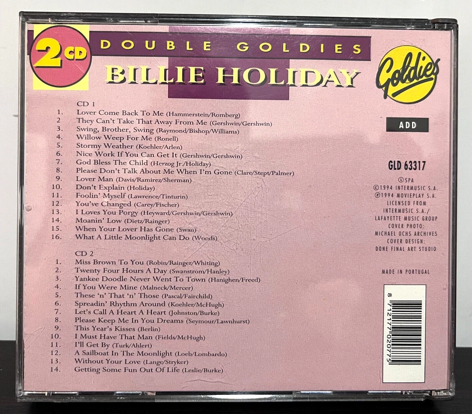 BILLIE HOLIDAY - Double Goldies (Best Of) - Compact Disc CD - EX Condition Foto 2 de 3