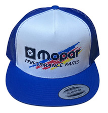 Mopar Performance Parts White Blue Trucker Hat Plymouth Dodge Hemi 440 340 426 Mopar Performance Parts White Blue Trucker Hat Plymouth Dodge Hemi 440 340 426