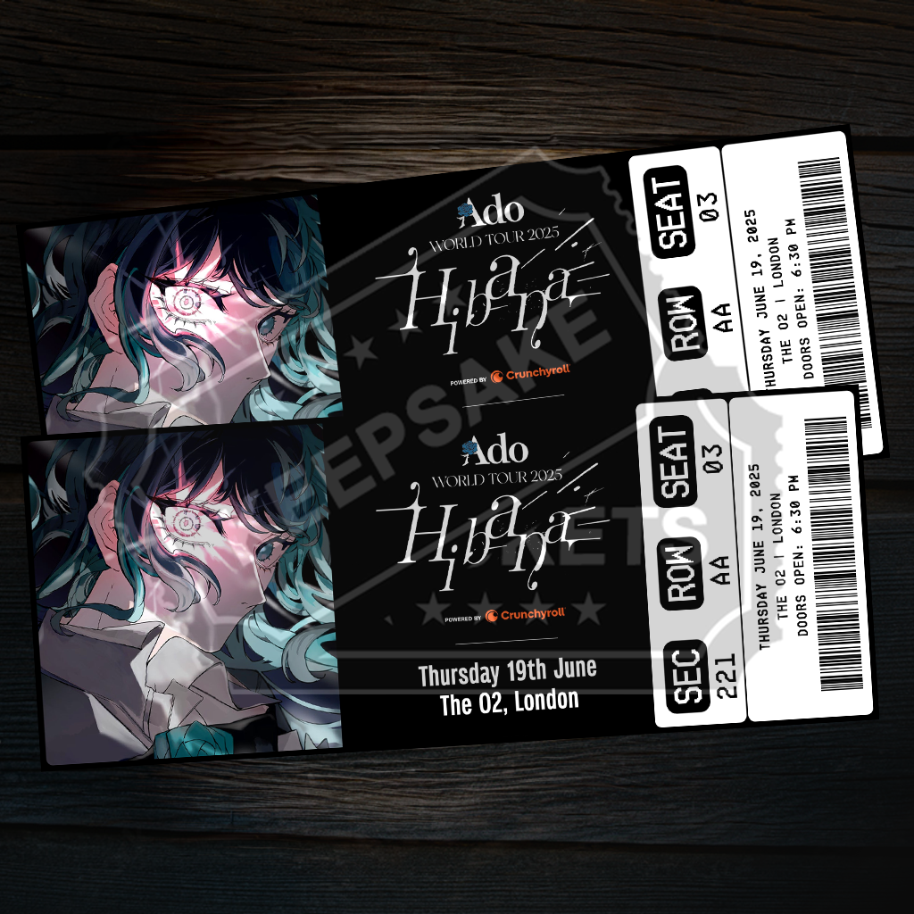 Ado Mock Ticket Hibana World Tour 2025 | Personalised Gift Reveal