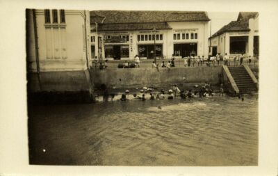indonesia, JAVA BATAVIA, Pasar Baru, Dullas Tennis, Parla Gramophone 1910s RPPC
