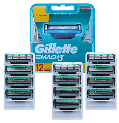 Gillette Mach3 Klingen 12 Stück im tKh / 3x 4er Set ohne Verpack auch für Turbo