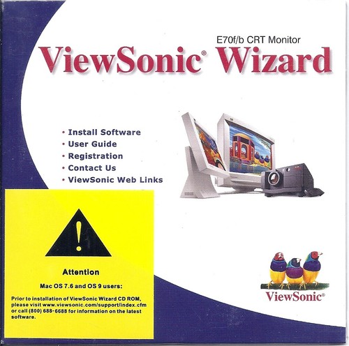 Sealed CD - ViewSonic Wizard E70f/b CRT Monitor Install Software CD