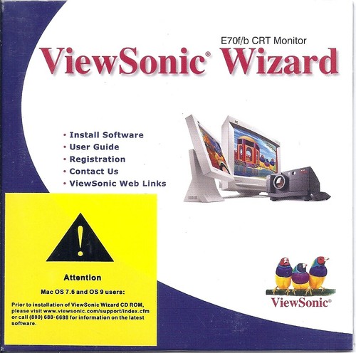 Sealed CD - ViewSonic Wizard E70f/b CRT Monitor Install Software CD - Picture 1 of 2