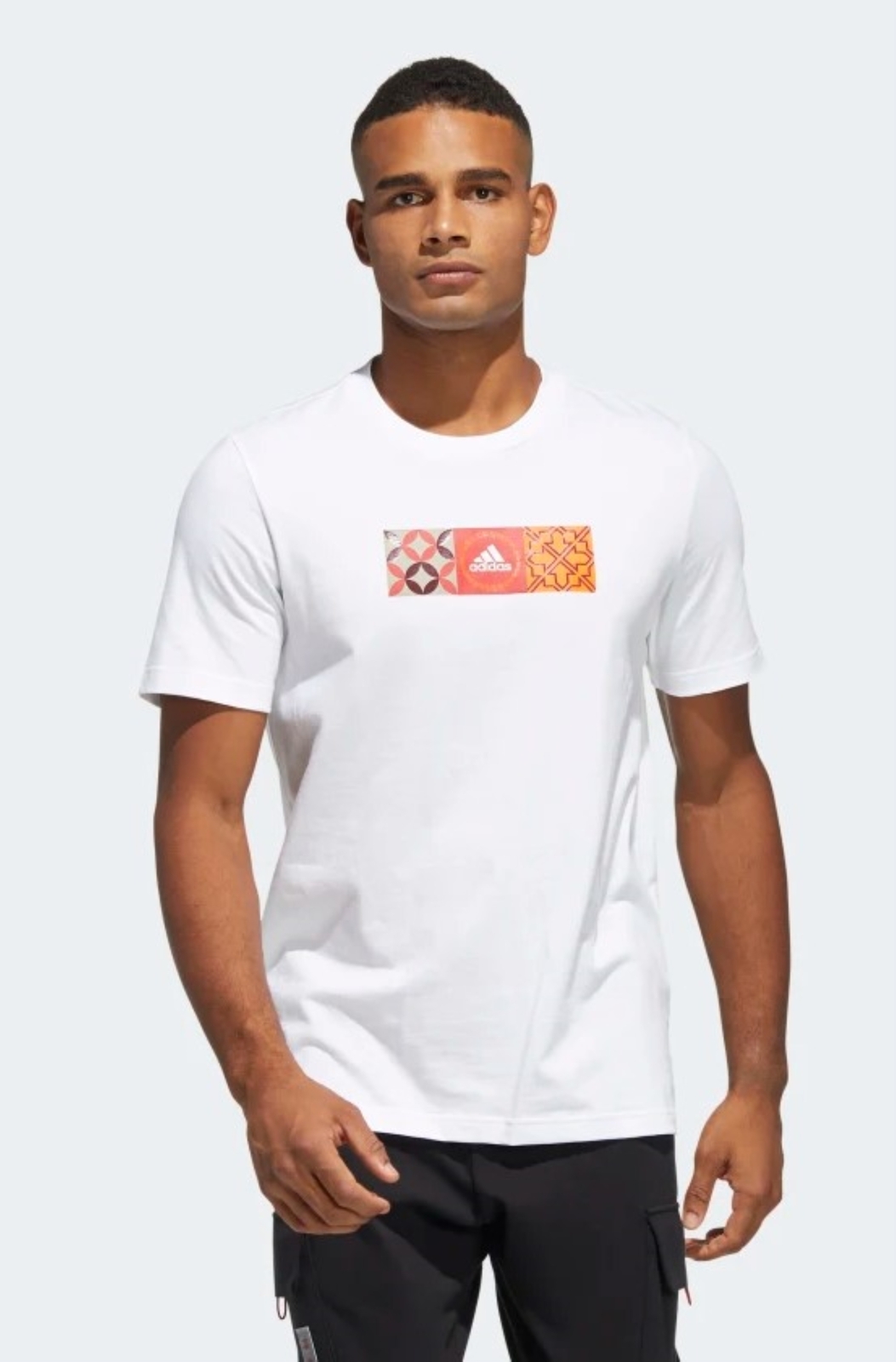 Мужская футболка с коротким рукавом Adidas CNY с графическим принтом, белая