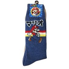 Super Mario Bros Men s Novelty Crew Socks Size 6-12 New AR258