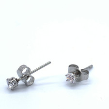 5mm stainless steel fashion cubic zirconia earrings famous jewelry