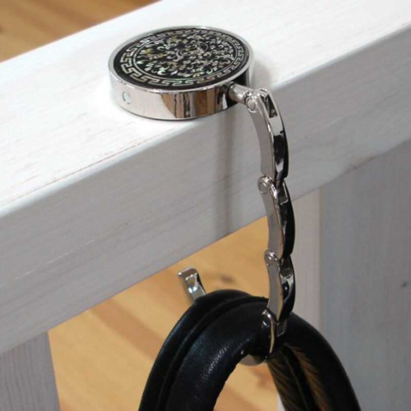 Portable Folding Purse Handbag Bag Hanger Hook Holder Table New F7 Hook D6S9