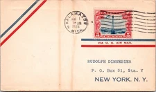 FFC 1928 Airmail - Kalamazoo, Mi To New York, NY - J10830