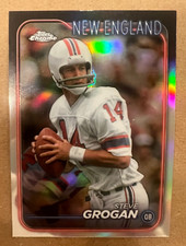 2024 Topps Chrome Steve Grogan Refractor #132 REAL ERROR - Missing Gloss on Back