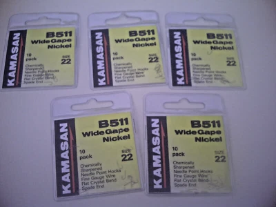 KAMASAN 50 x B511 Größe 22 Spatenendhaken. DER klassische Haken für kleine Köder für Rotauge.