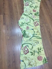 WAVERLY VALANCE FLORAL BOTANICAL GOLD GREEN BUTTERFLY LINED 72" X 16 SCALLOPED 
