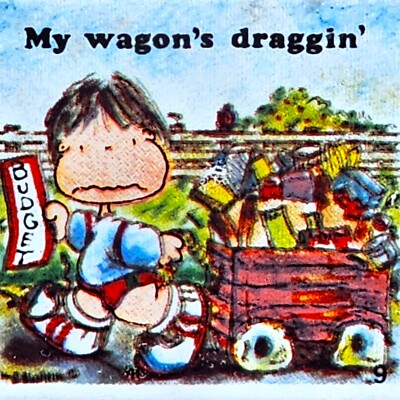 VTG Fridge Magnet Tiles Ceramic Diet Weight Loss Control Funny Boy Draggin Wagon