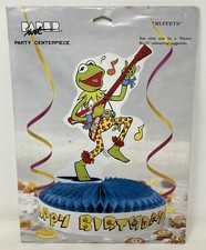 Vintage 1988 Muppets Kermit the Frog w/Guitar Birthday Honeycomb Centerpiece NEW