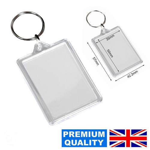 Clear Acrylic Plastic BLANK KEYRINGS 2 - 5 - 10 - Picture 2 of 6
