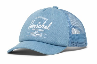 Herschel Whaler Mesh Hat Kids Cap Accessoire Blau Weiß Neu