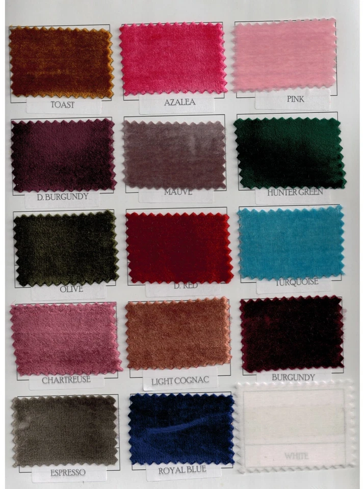 SILK RAYON VELVET SOLID FABRIC 45”W COSTUMES, APPAREL,UPHOLSTERY 43COLOR BY YARD - Image 3 of 3