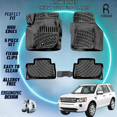 Custom Floor Mats Fits Land Rover Freelander 2006-2014 Rubber All Weather Liners