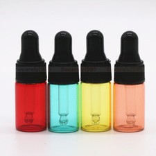 1/2/3ml Candy Colour Glass Pipette Bottle Ear Eye Dropper Dripper Essential Oils
