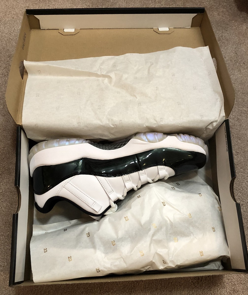 Air Jordan 11 Retro Low | White/Black Emerald Rise | Size 10.5