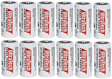 UltraTech CR123A 3V Lithium Battery High Drain | High Output | 12 Pack Batteries