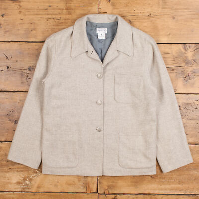 Vintage Agnès B Wolljacke M Shacket Grau Damen