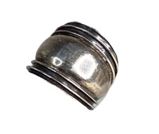 Vtg Sterling Silver 925 Ring Wide Domed Band 3/4" Patina size 7.25