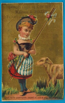 Chromo-rebus- riddle-sheep.Shepherdess-Large cellar. Rozès-R.191