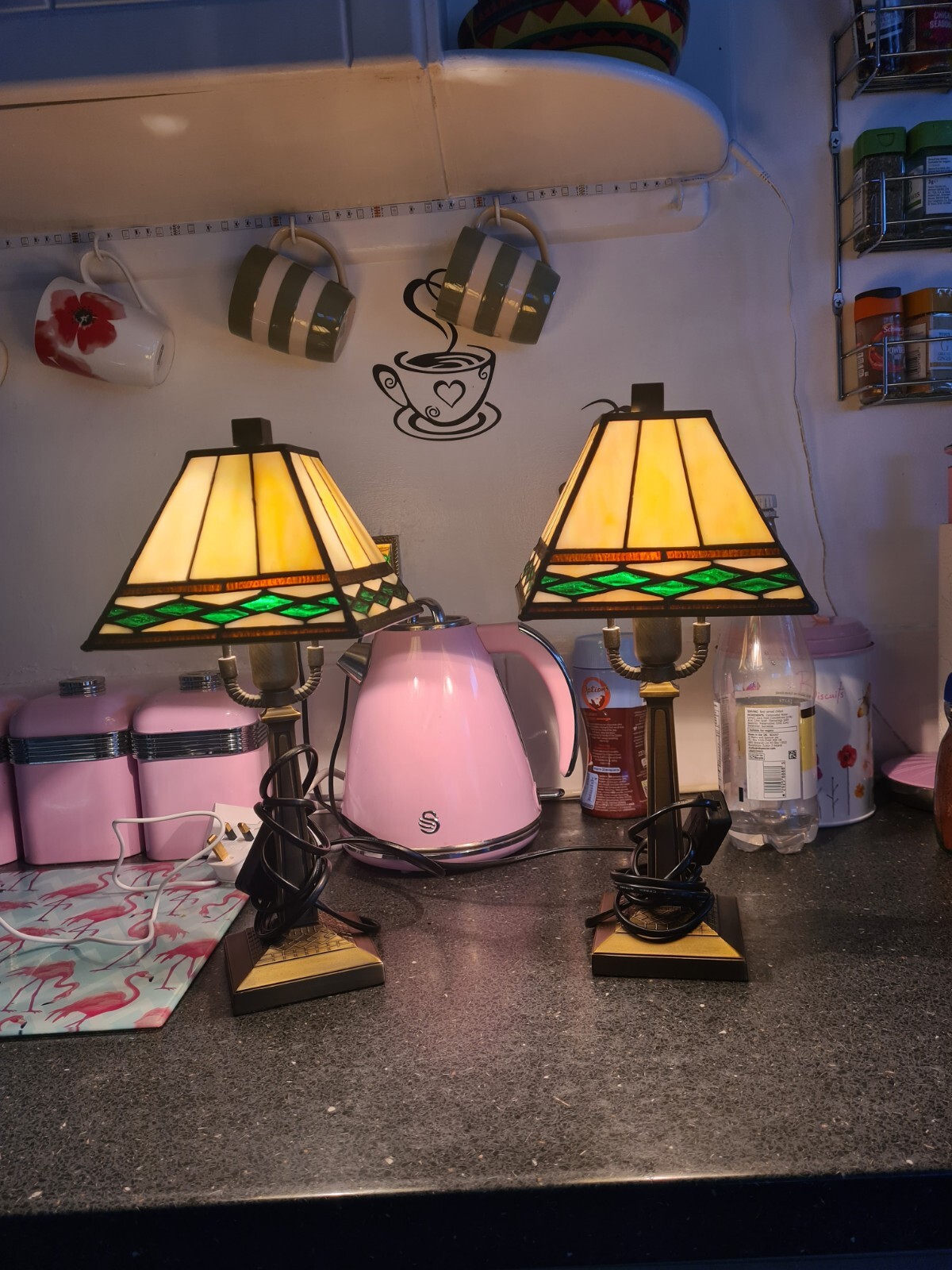Two Tiffany Style Lamps eBay