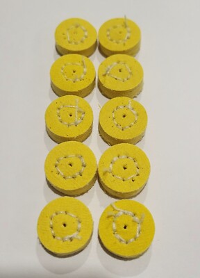 Miniature Muslin Yellow Buff 5/8'' x16ply Jewelry & Dental Buff- Made In USA 10pc