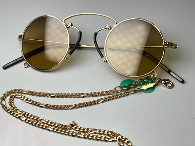 New Gucci Sunglasses Round GG0991S Circle Metal Gold 44-145 with