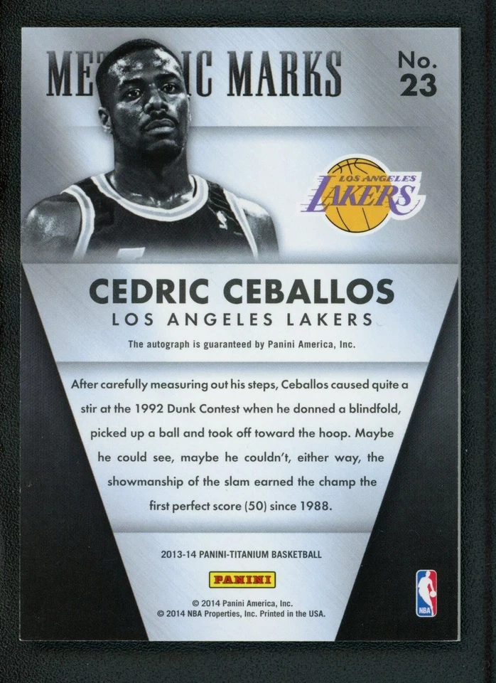 2013-14 CEDRIC CEBALLOS 085/299 AUTO PANINI TITANIUM METALLIC MARKS AUTOGRAPHS - Image 2 of 2