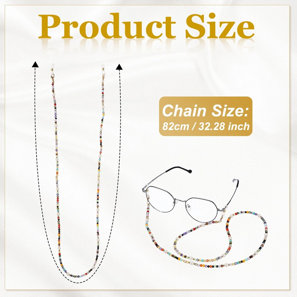 Mixed Color Crystal with Bag Glasses Chain Lanyard - Imagen 2 de 4