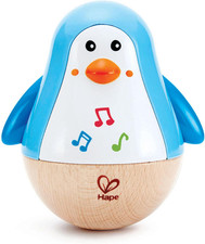 Hape Stehauf-Pinguin - Babyspielzeug Aus Holz Mit Klingelnder Glocke, Blau, Moto