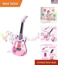 Kids Pink Electric Guitar with 8 Demos  Infrared Lights   Safe  Fun Music Toy