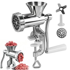 Manual Meat Grinder, Aluminum Alloy Mincer, Sausage Maker with White