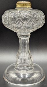 Antique Swirled Rosettes Oil Stand Lamp