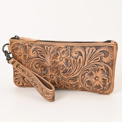 OH Ohlay Bags OHG111 Wristlet Hand Tooled Genuine Leather Women Bag Western